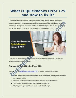 Is QuickBooks Error 179 troubling you?