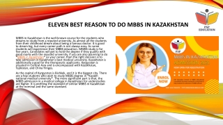 Eleven Best Reason to Do MBBS In Kazakhstan