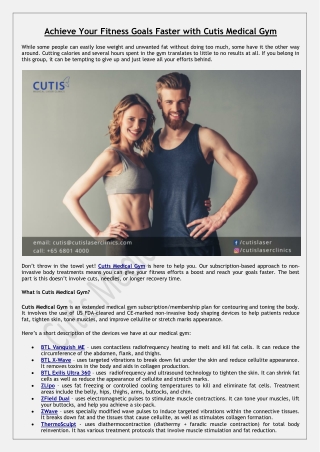 Achieve Your Fitness Goals Faster with Cutis Medical Gym