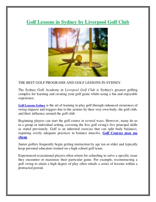 Golf Courses near me cheap