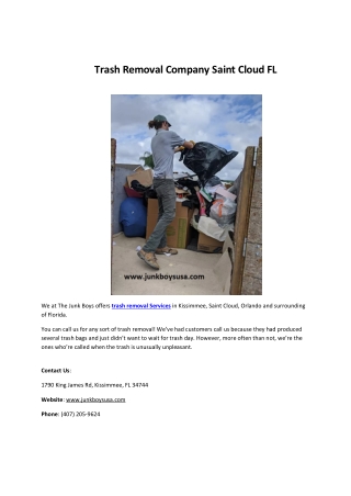 Trash Removal Company Saint Cloud FL