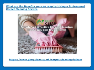 What are the Benefits you can reap by Hiring a Professional Carpet Cleaning Service