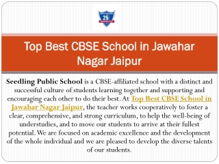 Top Best CBSE School in Jawahar Nagar Jaipur