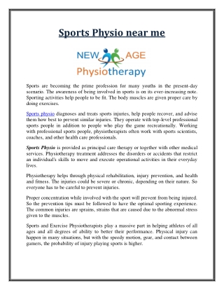Sports Physio near me