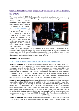 Global C4ISR Market Expected to Reach $147.1 Billion by 2026