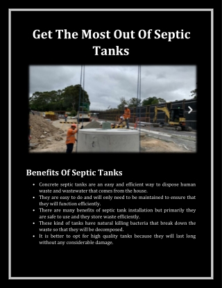 Get The Most Out Of Septic Tanks