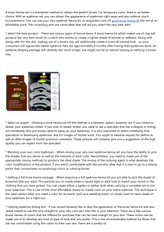 20 Reasons You Need to Stop Stressing About find the best brow henna kits prices