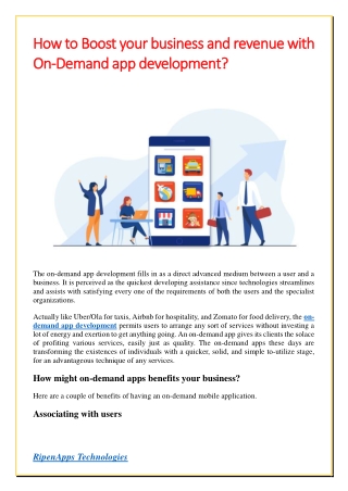 How to Boost your business and revenue with On-Demand app development