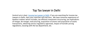 Top Tax lawyer in Delhi