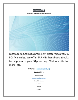 Manuales SAP PDF Lacasadelsap