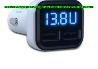 Dual USB Car Charger 4.8A Adapter LED Display Fast Charging for iphone F7QB