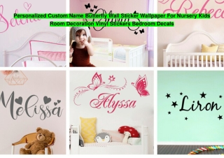 Personalized Custom Name Butterfly Wall Sticker Wallpaper For Nursery Kids Room Decoration Vinyl Stickers Bedroom Decals