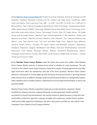 Machine Vision Camera Market