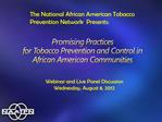 Promising Practices for Tobacco Prevention and Control in African American Communities