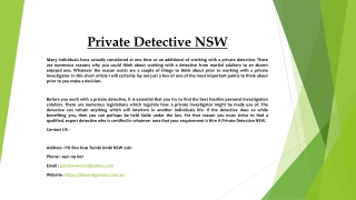 Private Detective NSW