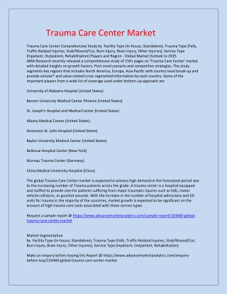 Trauma Care Center Market