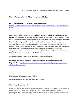 Passenger Vehicle Wheel Speed Sensor Market