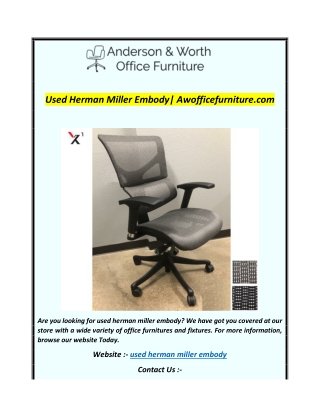 Used Herman Miller Embody Awofficefurniture