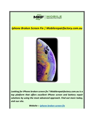 Iphone Broken Screen Fix  Mobilerepairfactory.com