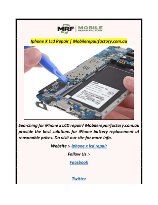 Iphone X Lcd Repair  Mobilerepairfactory.com