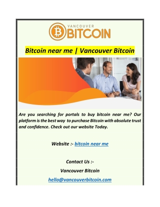 Bitcoin near me  Vancouver Bitcoin