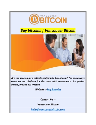 Buy bitcoins  Vancouver Bitcoin