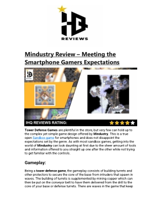 Mindustry Review – Meeting the Smartphone Gamers Expectations