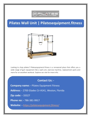 Pilates Wall Unit | Pilatesequipment.fitness