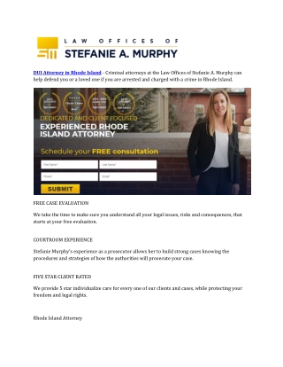 DUI Attorney in Rhode Island - Samurphylaw