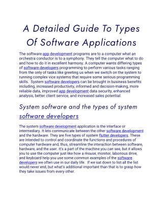 A Detailed Guide To Types Of Software Applications
