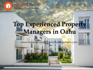 Top Experienced Property Managers in Oahu - www.happydoorspropertymanagement.com