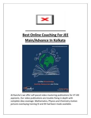 Best Online Coaching For JEE Main-advance In Kolkata