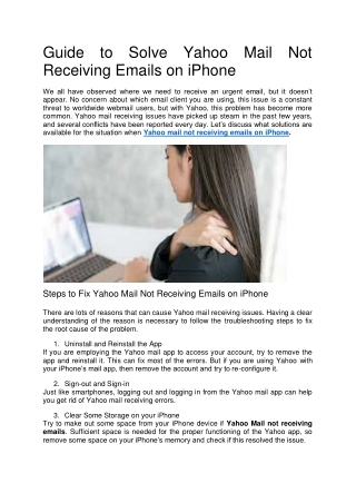 Guide to Solve Yahoo Mail Not Receiving Emails on iPhone Issue