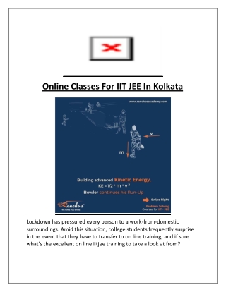 Online Classes For IIT JEE In Kolkata