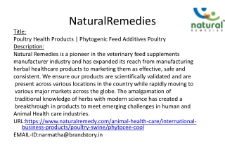 Poultry Health Products