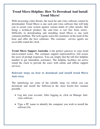 Trend Micro Helpline: How To Download And Install Trend Micro!