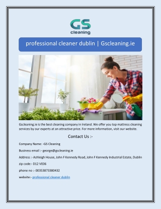 professional cleaner dublin | Gscleaning.ie