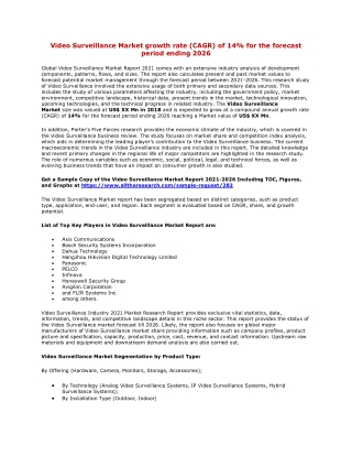 Video Surveillance Market