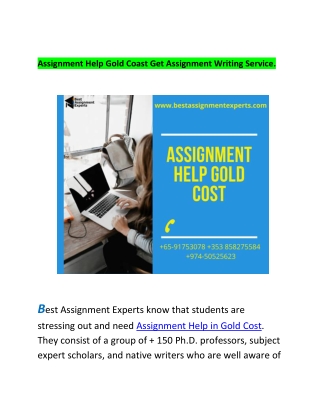 Assignment Help Gold Coast Get Assignment Writing Service
