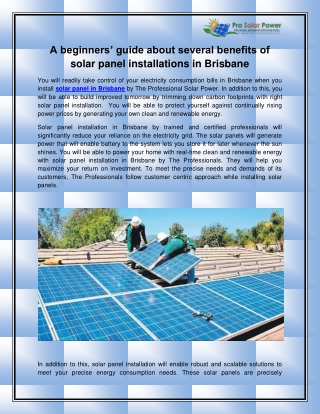 Solar Panel in Brisbane