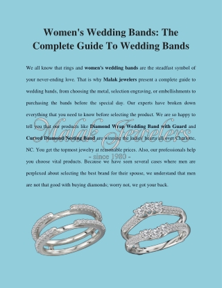 The Complete Guide To Wedding Bands | Malak Jewelers
