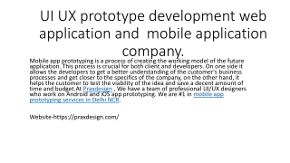 UI UX prototype development web application and  mobile