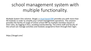 school management system with multiple functionality