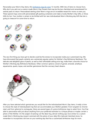The Ugly Truth About birthstone rings for mom