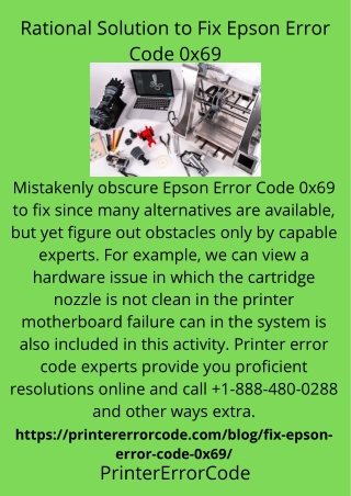 Rational Solution to Fix Epson Error Code 0x69