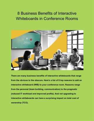 8 Business Benefits of Interactive Whiteboards in Conference Rooms