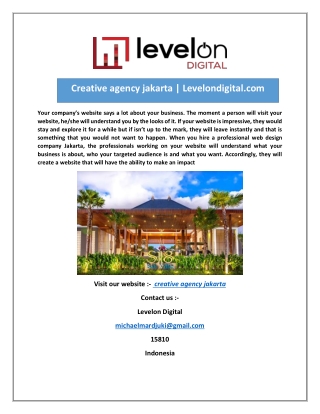 Creative agency jakarta | Levelondigital.com