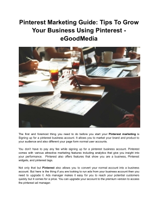 Pinterest Marketing Guide: Tips To Grow Your Business Using Pinterest - eGoodMed