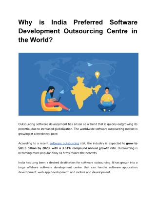 Why is India Preferred Software Development Outsorcing Centre in the World