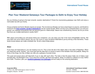 Plan Your Weekend Getaways Tour Packages to Delhi to Enjoy Your Holiday